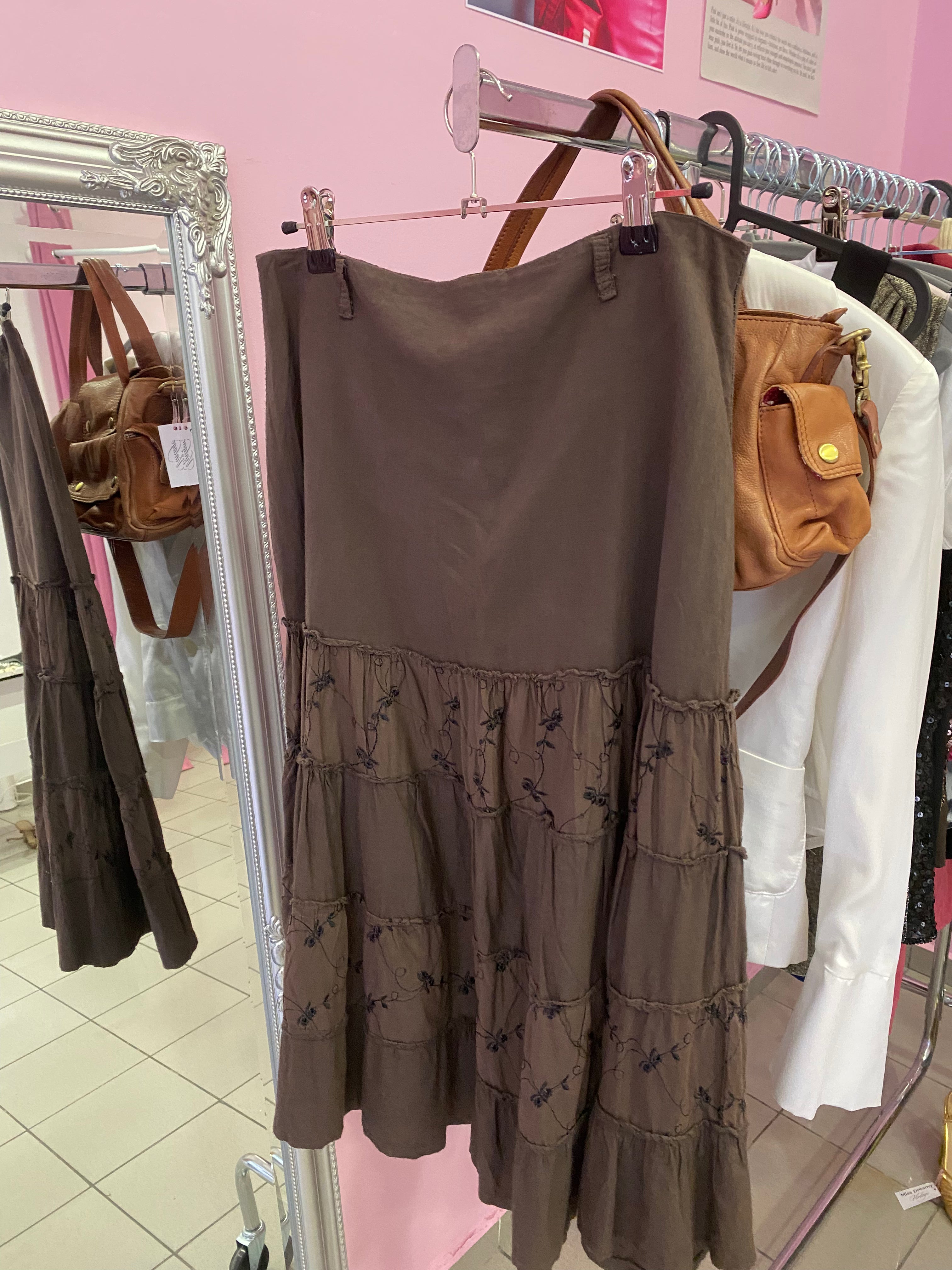 Brown maxi/midi skirt