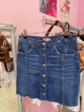 Button down denim skirt