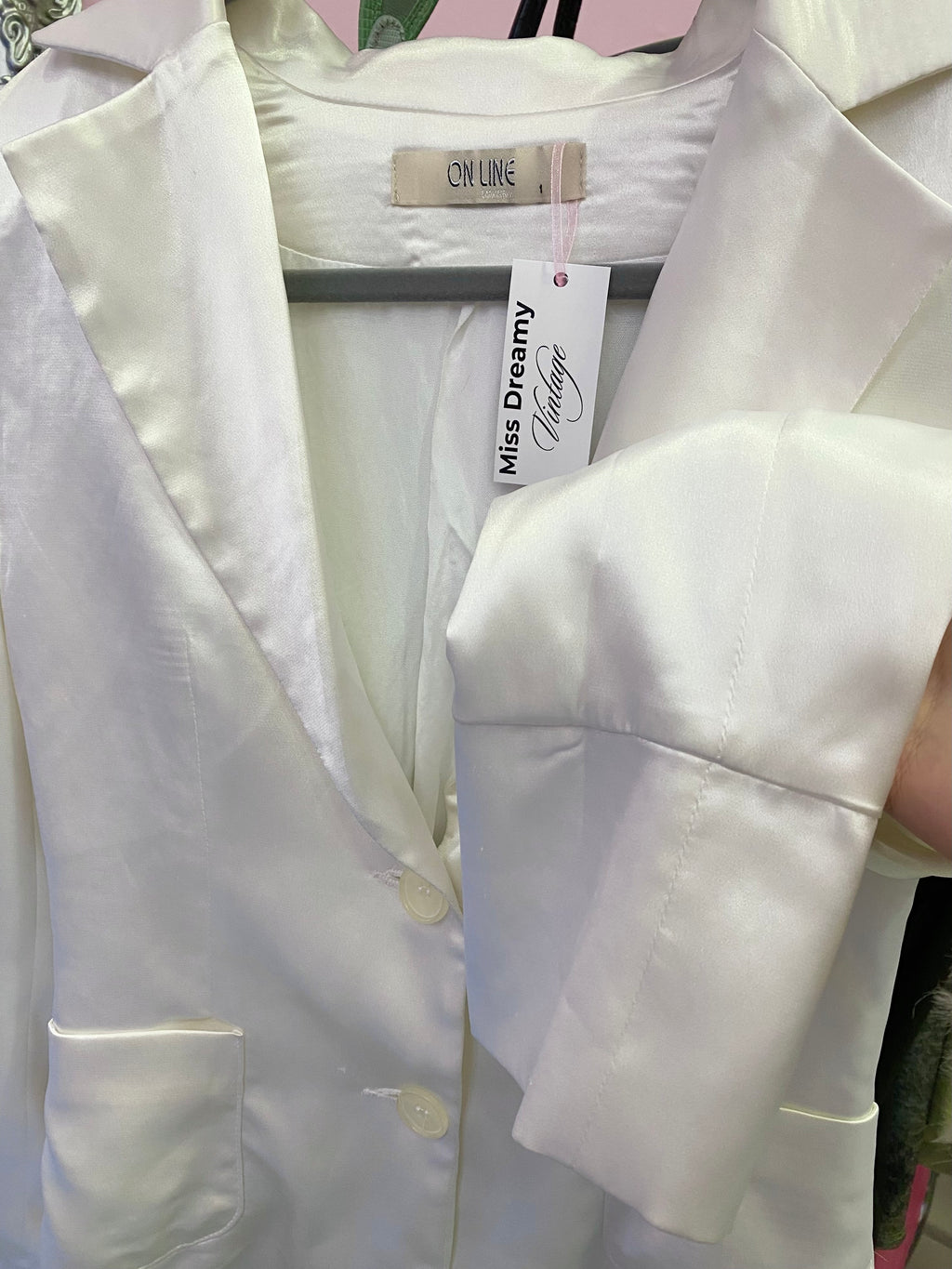 White satin blazer