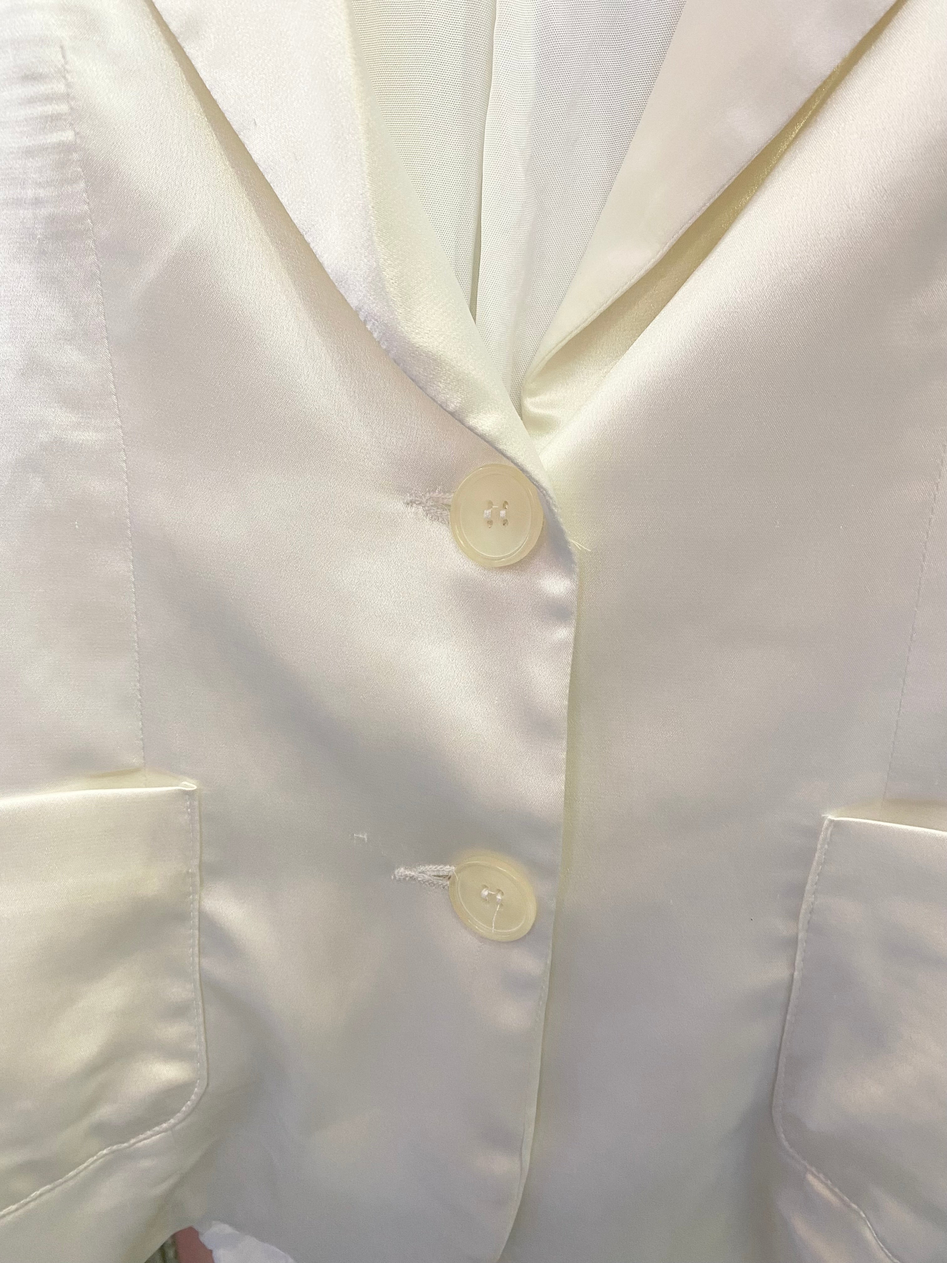 White satin blazer