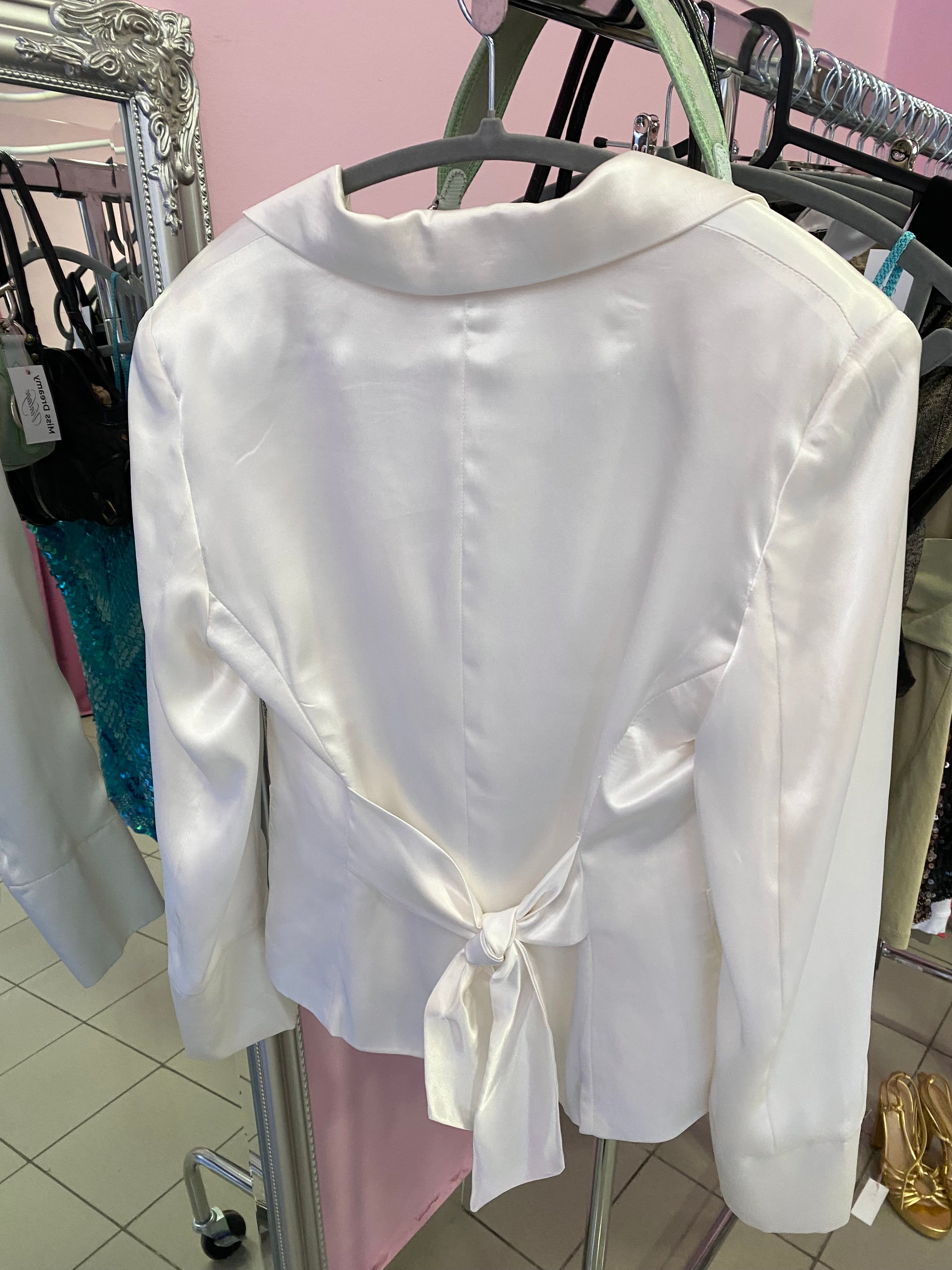 White satin blazer
