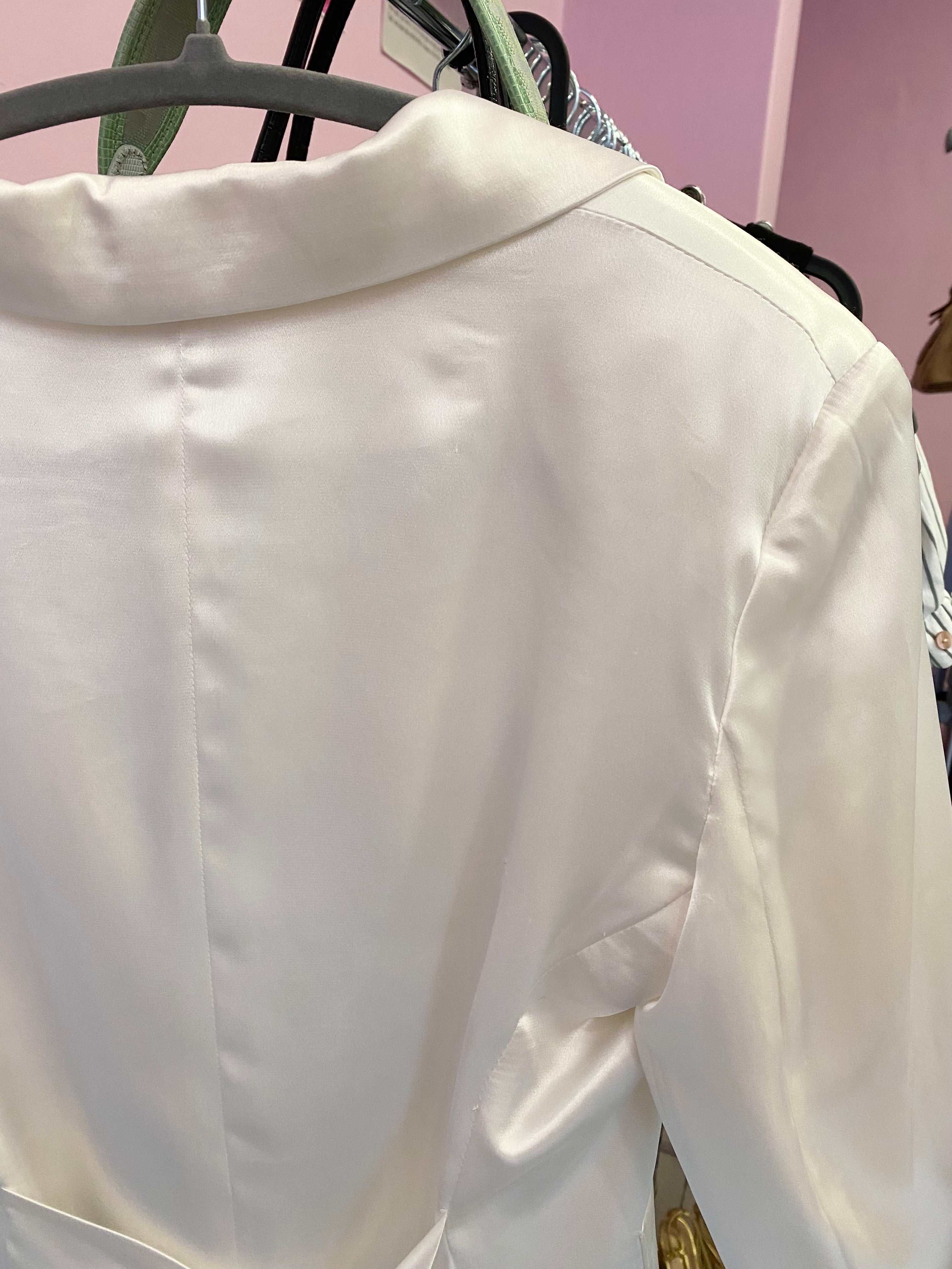 White satin blazer