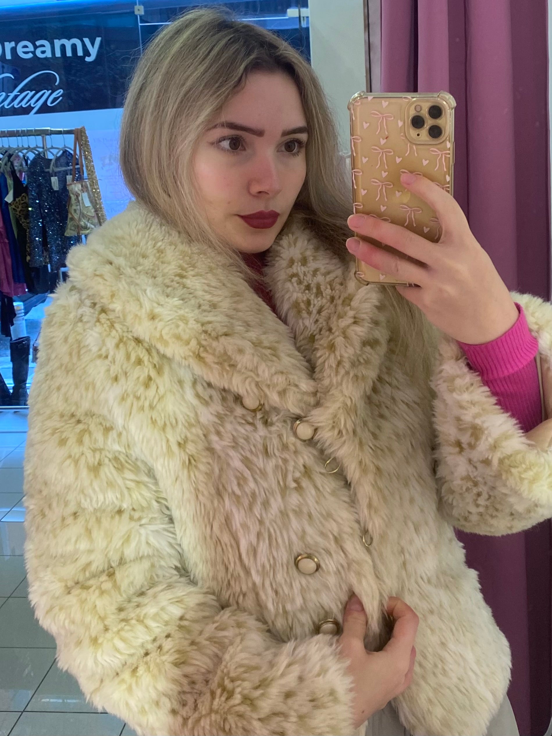 Faux fur vintage jacket