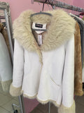 White faux fur jacket