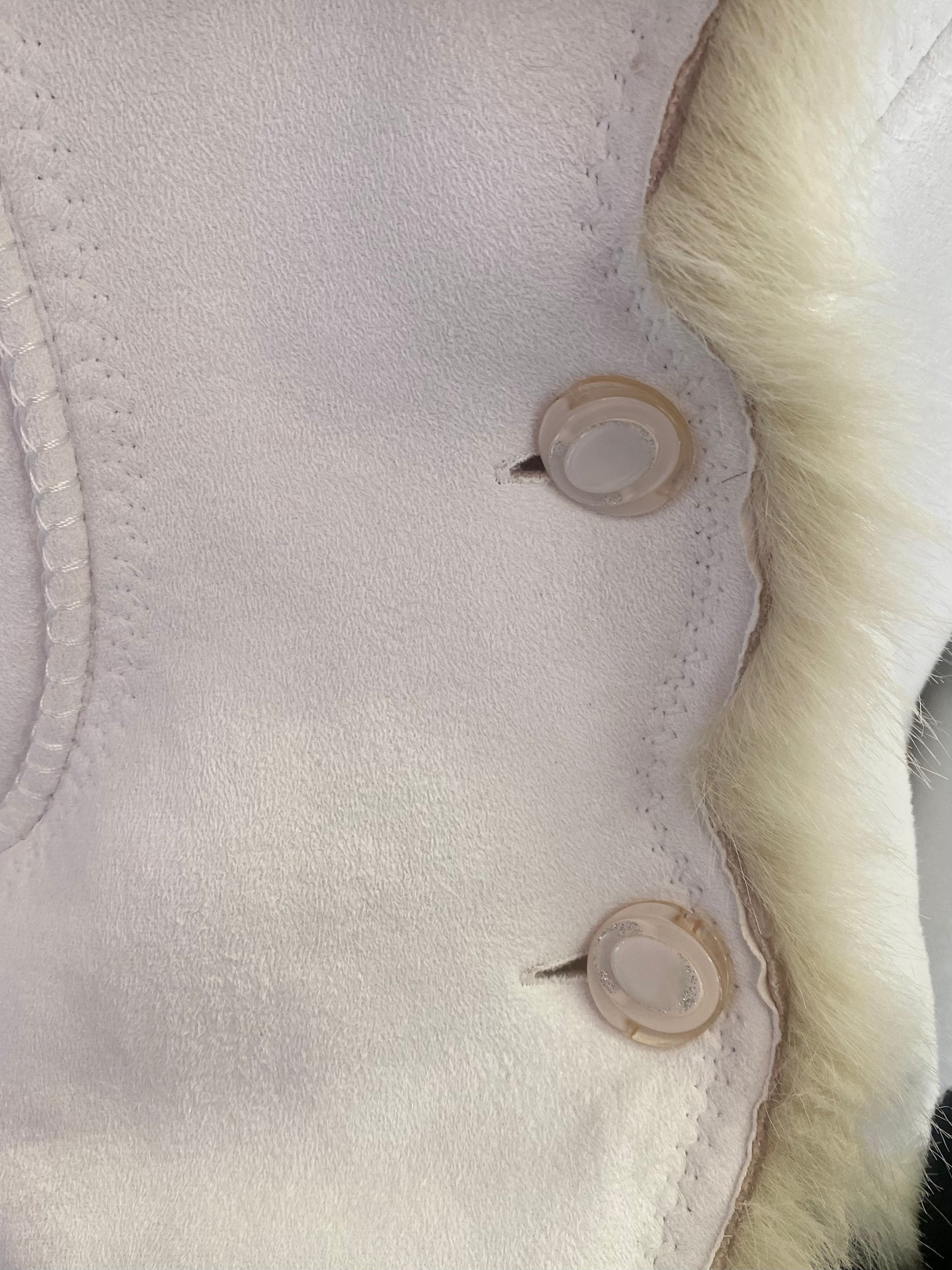 White faux fur jacket