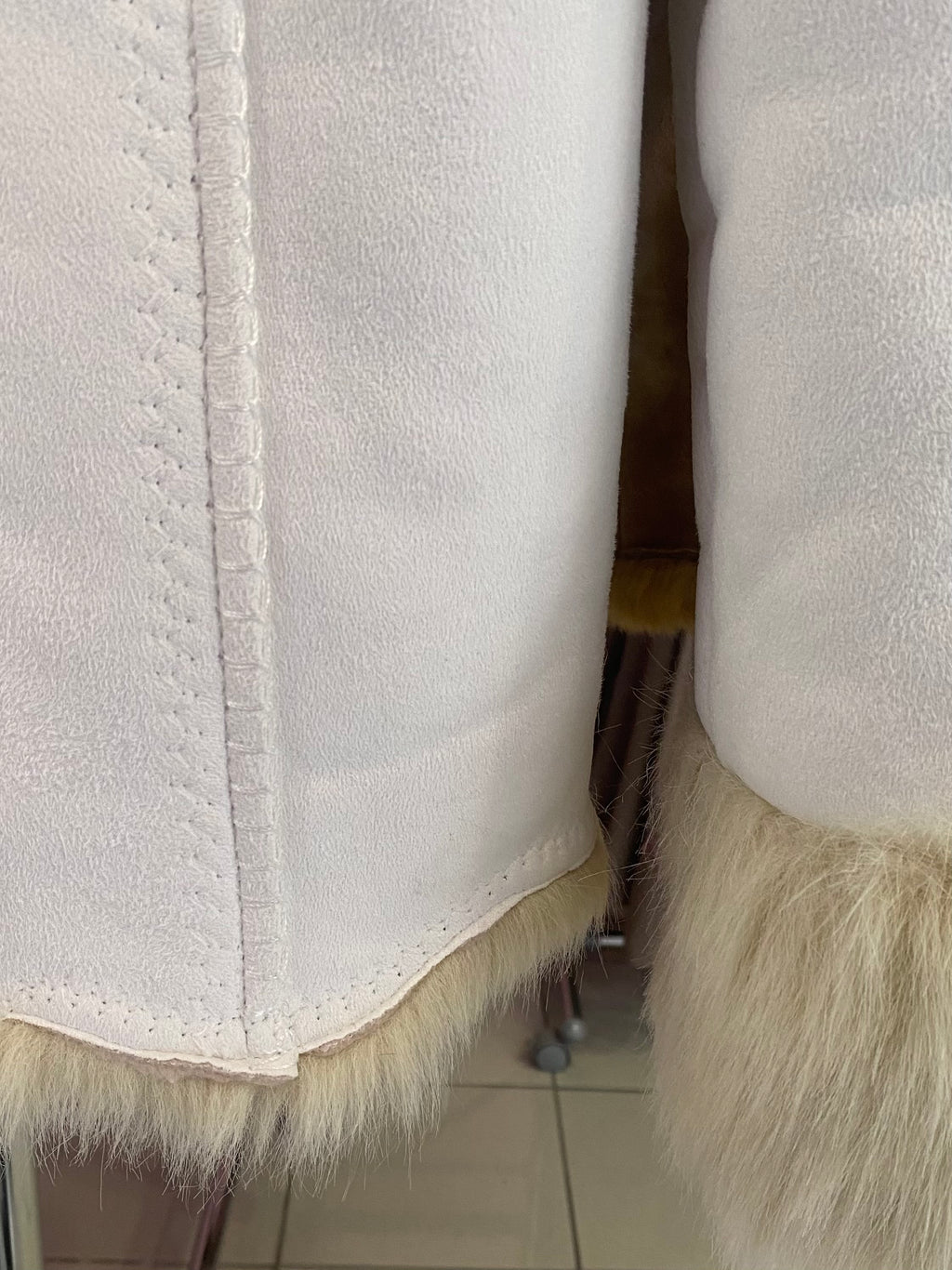 White faux fur jacket
