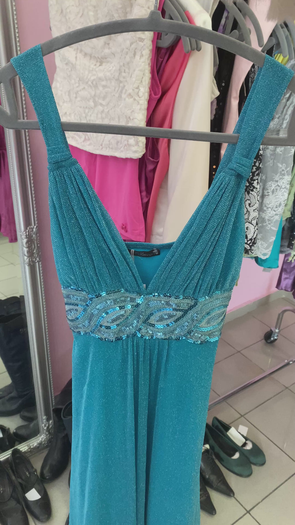 Blue sparkling princess dress